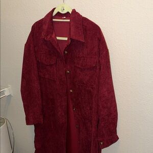 Amazon Women's Deep Red Corduroy Utility Jacket